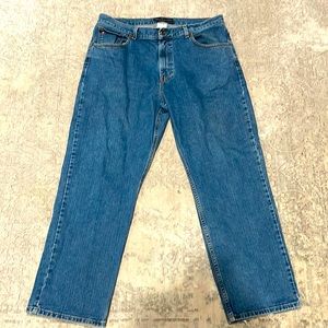Tommy Hilfiger Size 38 X 30 Relaxed Fit Men's Dark Blue Denim Jeans